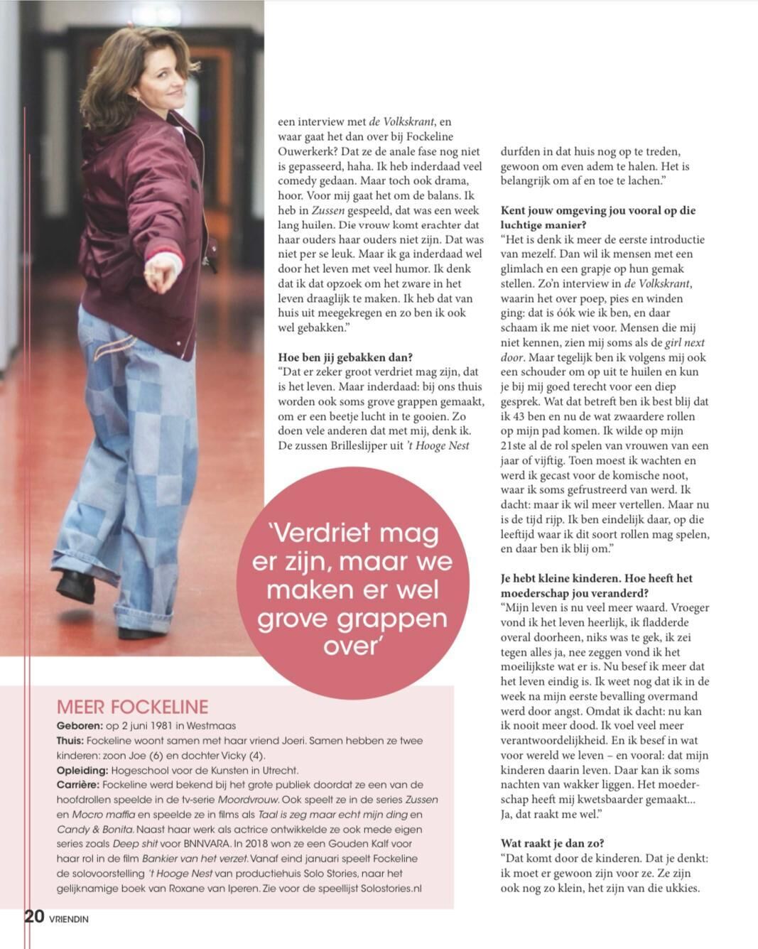 Interview Fockeline in de Vriendin - 3jan25 (1)