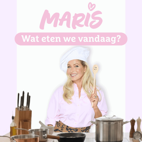 Mariska Bauer, wat eten we vandaag? Roze blouse en koksmuts