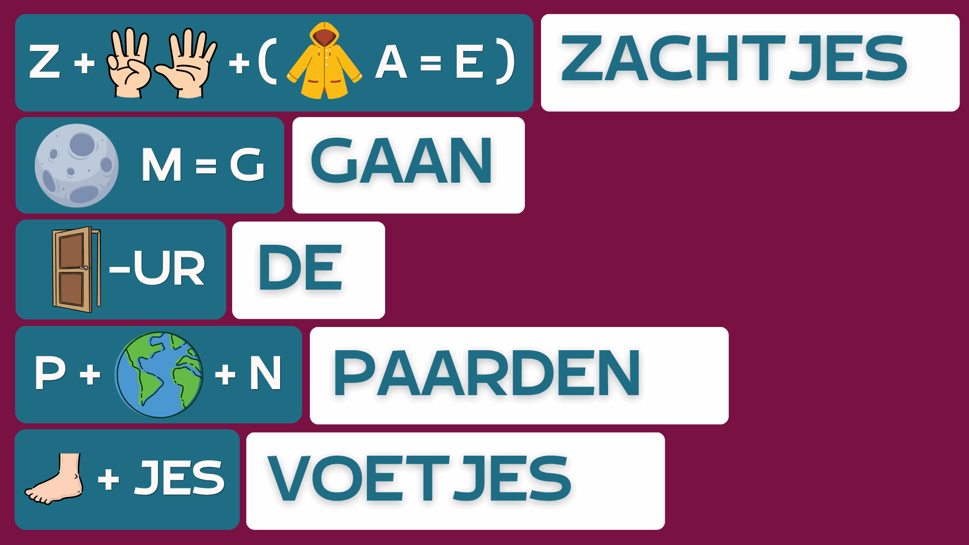 Antwoorden rebus Zachtjes gaan de paardenvoetjes